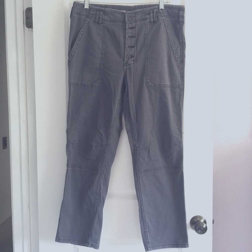 Gray Pilcro Anthropologie distressed cargo pants